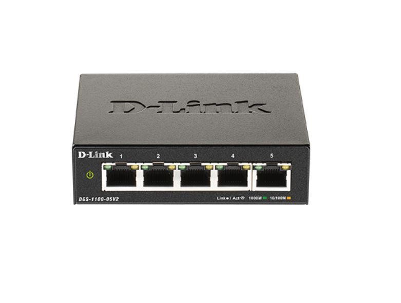 Switch D-Link DGS-1100-05V2, 5 port,10/100/1000 Mbps