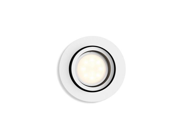 Spot LED incastrat Philips Hue Milliskin, Bluetooth, GU10, 5.5W (25W) ,250 lm, lumina alba (2200-6500K), IP20, 9cm, Alb