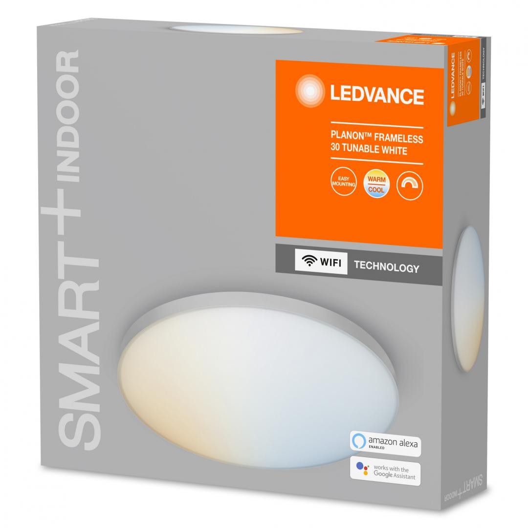 Plafoniera LED inteligenta Ledvance SMART+ Wifi Planon 300, 20W, 1700 lm, lumina alba (3000-6500K), IP20, ?30cm, aluminiu/PMMA,