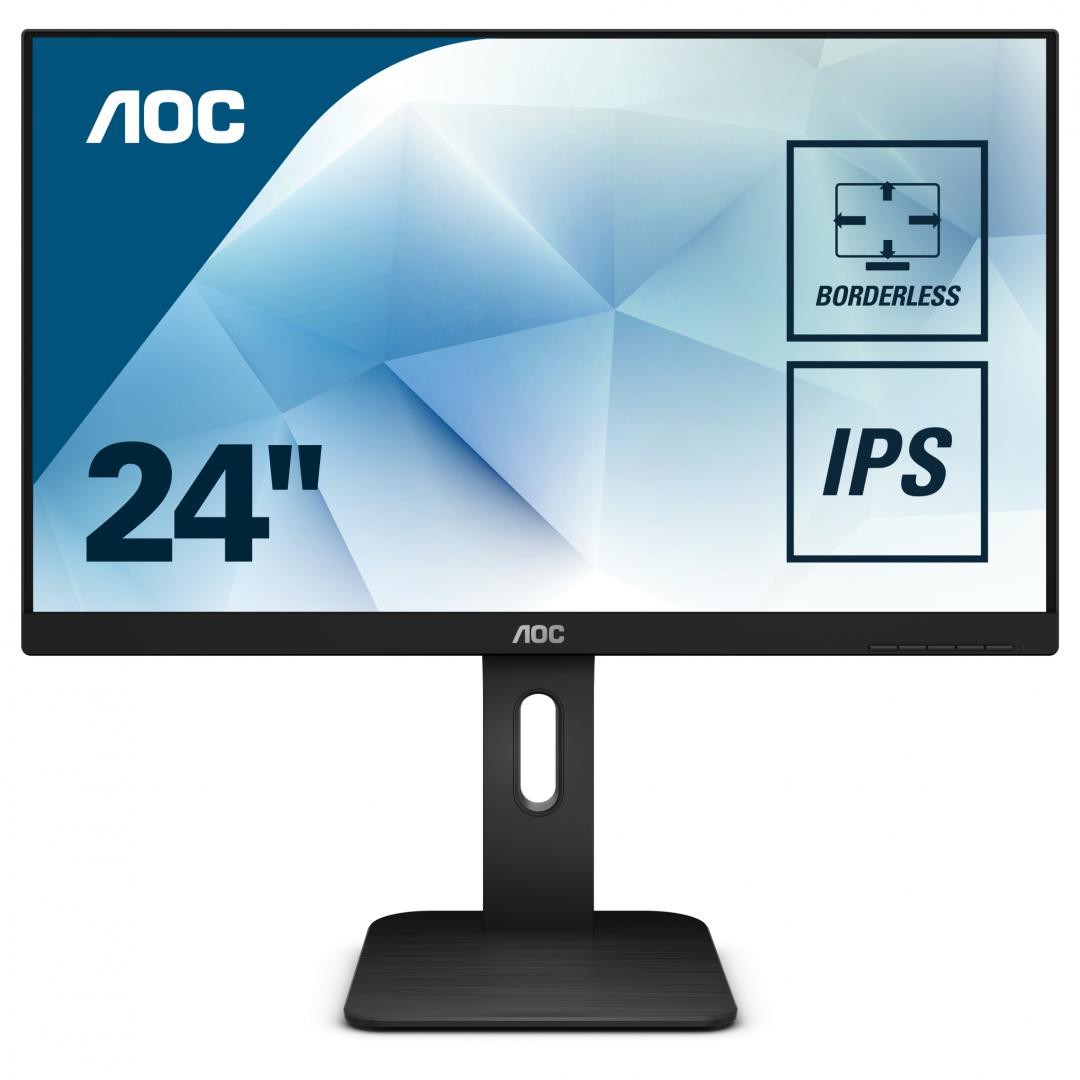 Monitor LED AOC 24P1, 23.8inch, FHD IPS, 5ms, 60Hz, negru 1cctv.ro imagine 2022 3foto.ro