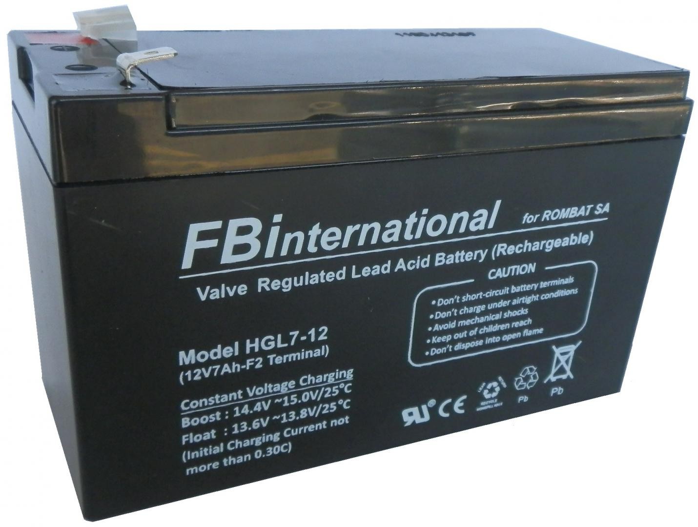Acumulator stationar pentru UPS 7A/12V HGL12-7, Terminal F2 Dimensiuni151 x 65 x 101 mm