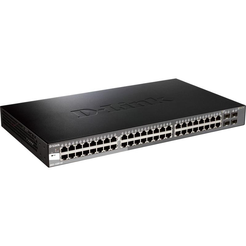 Switch D-Link DGS-1520-52, 48 porturi Gigabit, 4 porturi SFP, Capacity 76Gbps, 16K MAC, 17