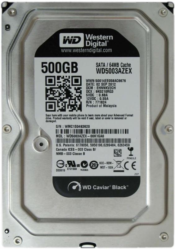 HDD WD Black 500GB SATA-III 7200 rpm 64mb