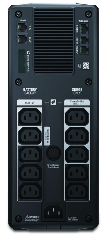 UPS APC Back-UPS RS line-interactive / aprox.sinusoida 1500VA / 865W 10conectori C13, baterie APCRBC124, optional extindere gara