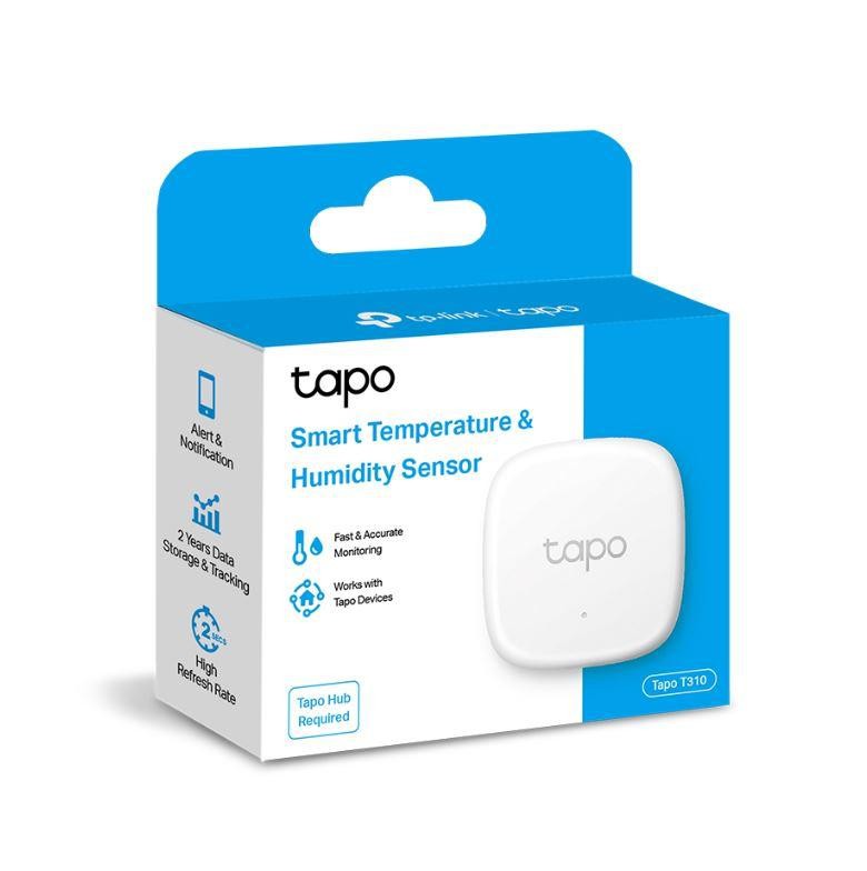 TP-LINK TAPO T310, Senzor smart de temperature si umiditate (necesita Hub Tapo), Wireless: 868 / 922 MHz, Acuratete temperature: