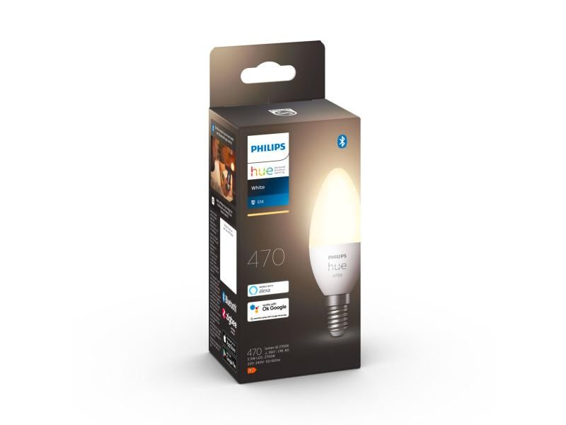 Bec LED inteligent Philips Hue B39, Bluetooth, E14, 5.5W, 470 lm, lumina calda (2700K)