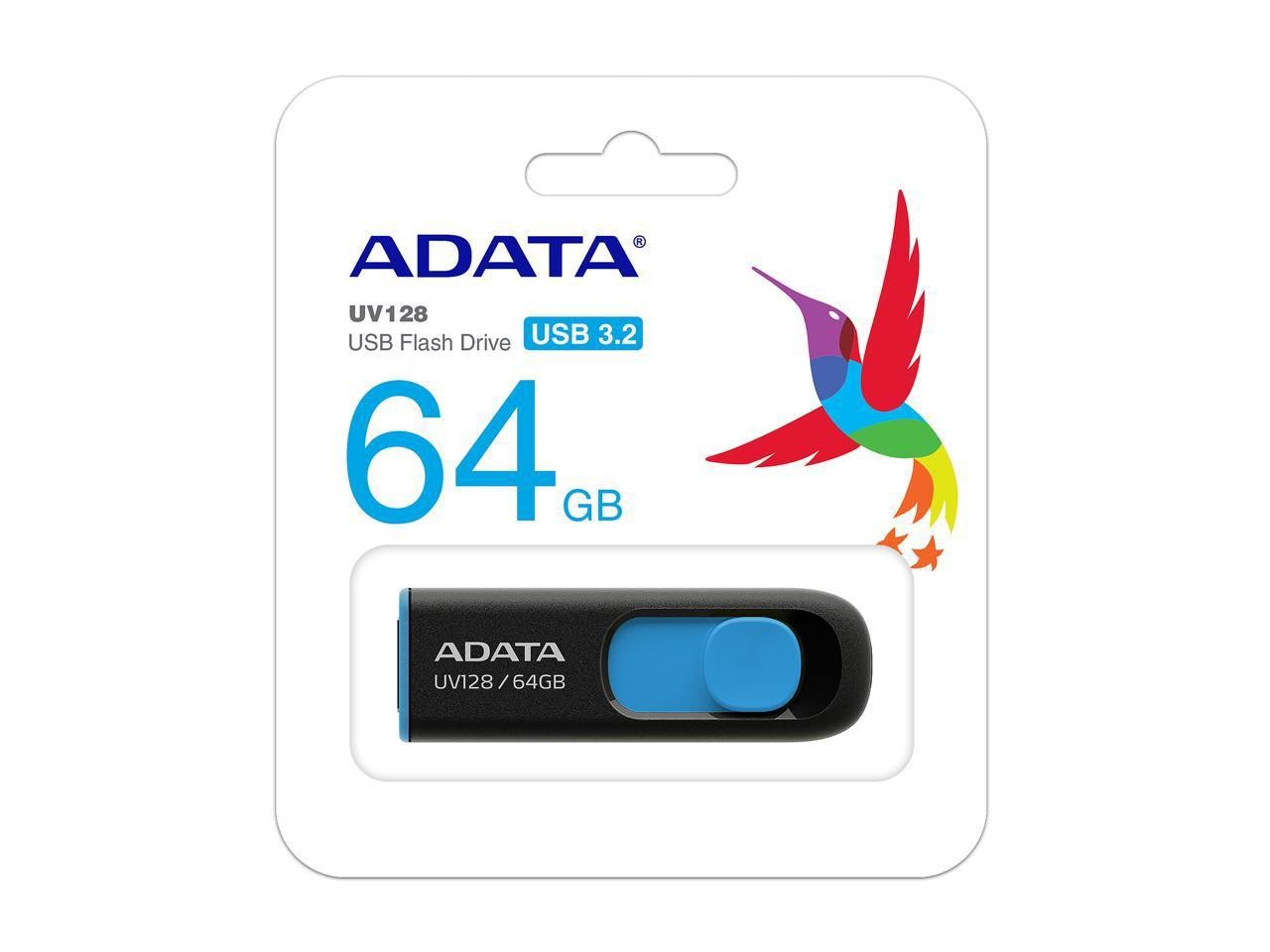 Memorie USB Flash Drive Adata AUV128-64G-RBE, 64GB, USB 3.2, negru 1cctv.ro imagine 2022 3foto.ro