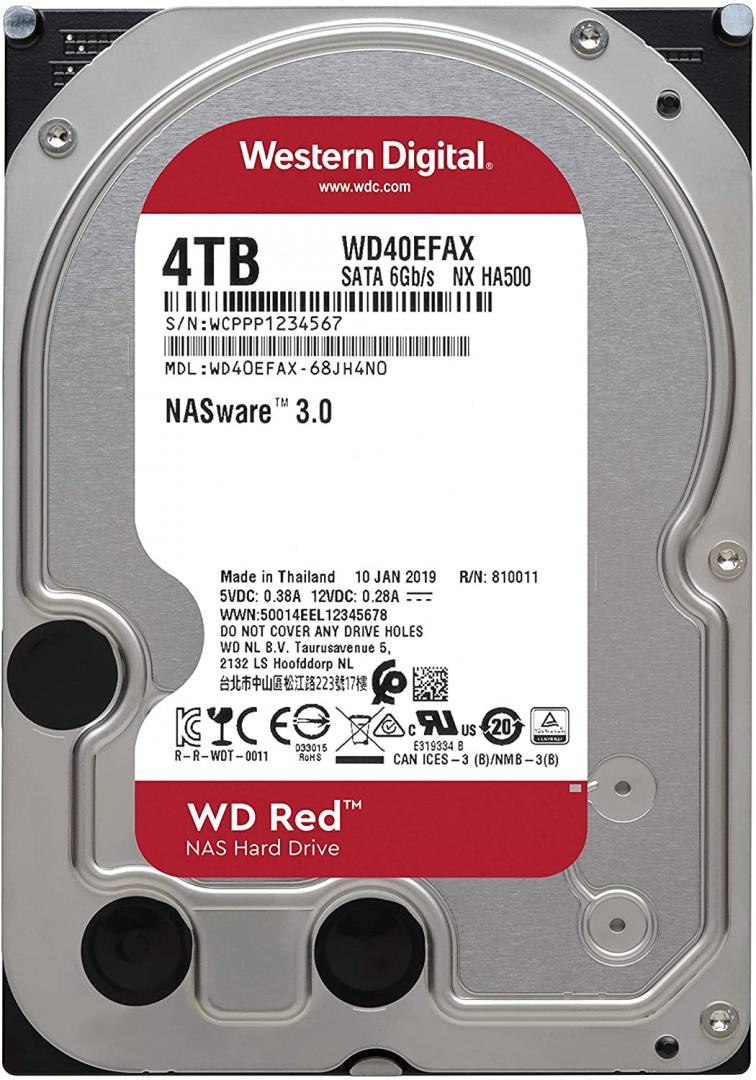 HDD WD RED, 4TB, 5400RPM, SATA III