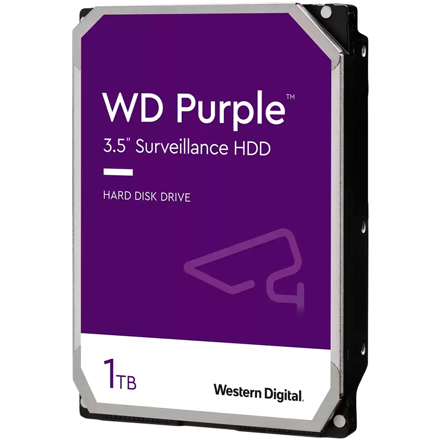 HDD Video Surveillance WD Purple 1TB CMR, 3.5\'\', 64MB, SATA, TBW: 180