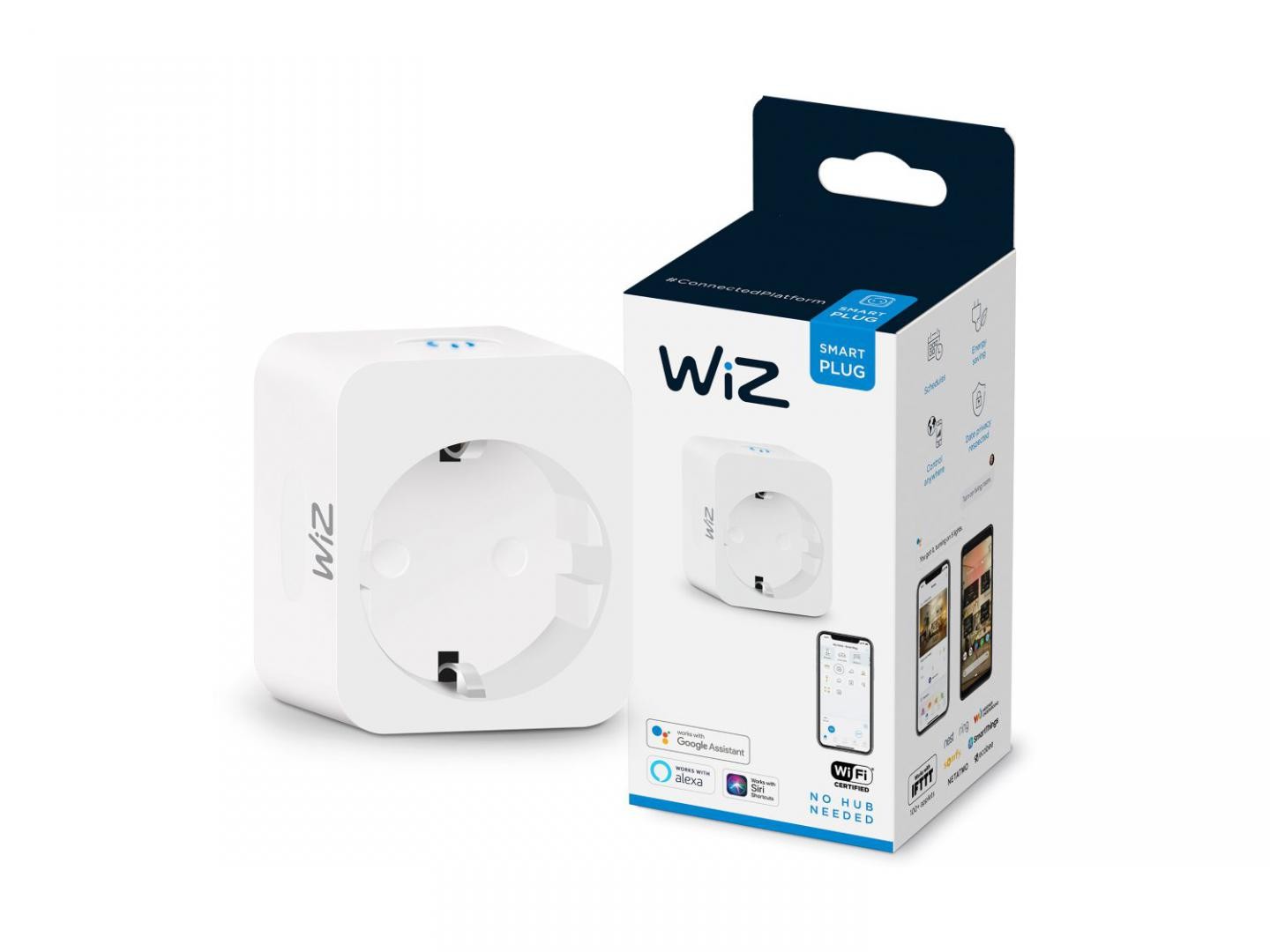 Priza inteligenta WiZ Connected, Wi-Fi, 10 A, 2300W, IP20, Alb