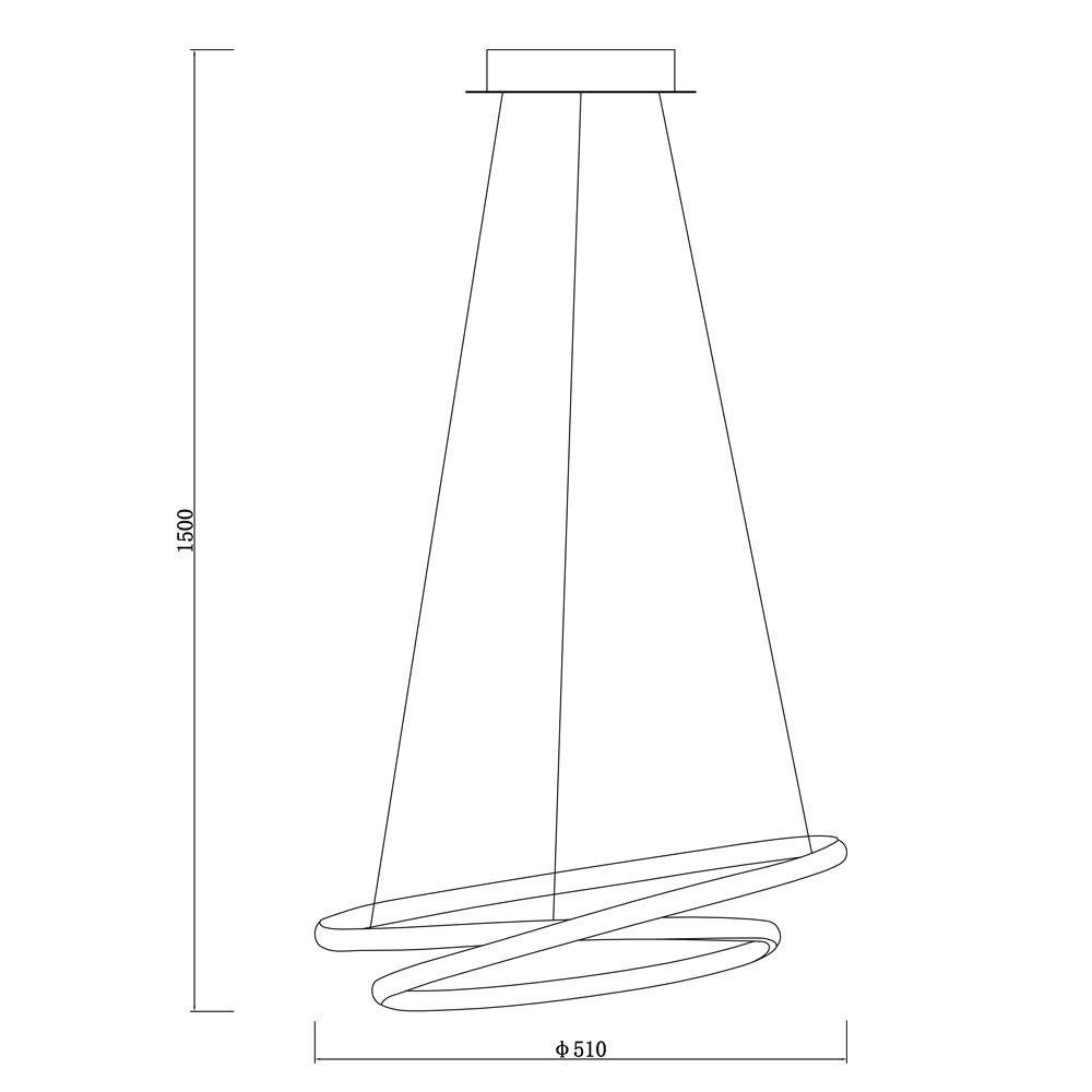 Pendul LED Vivalux FEEL, 43W, 2158 lm, lumina neutra (4000K), 120°, IP20, Ø510x1500mm, 25000h, Negru - 1 | YEO