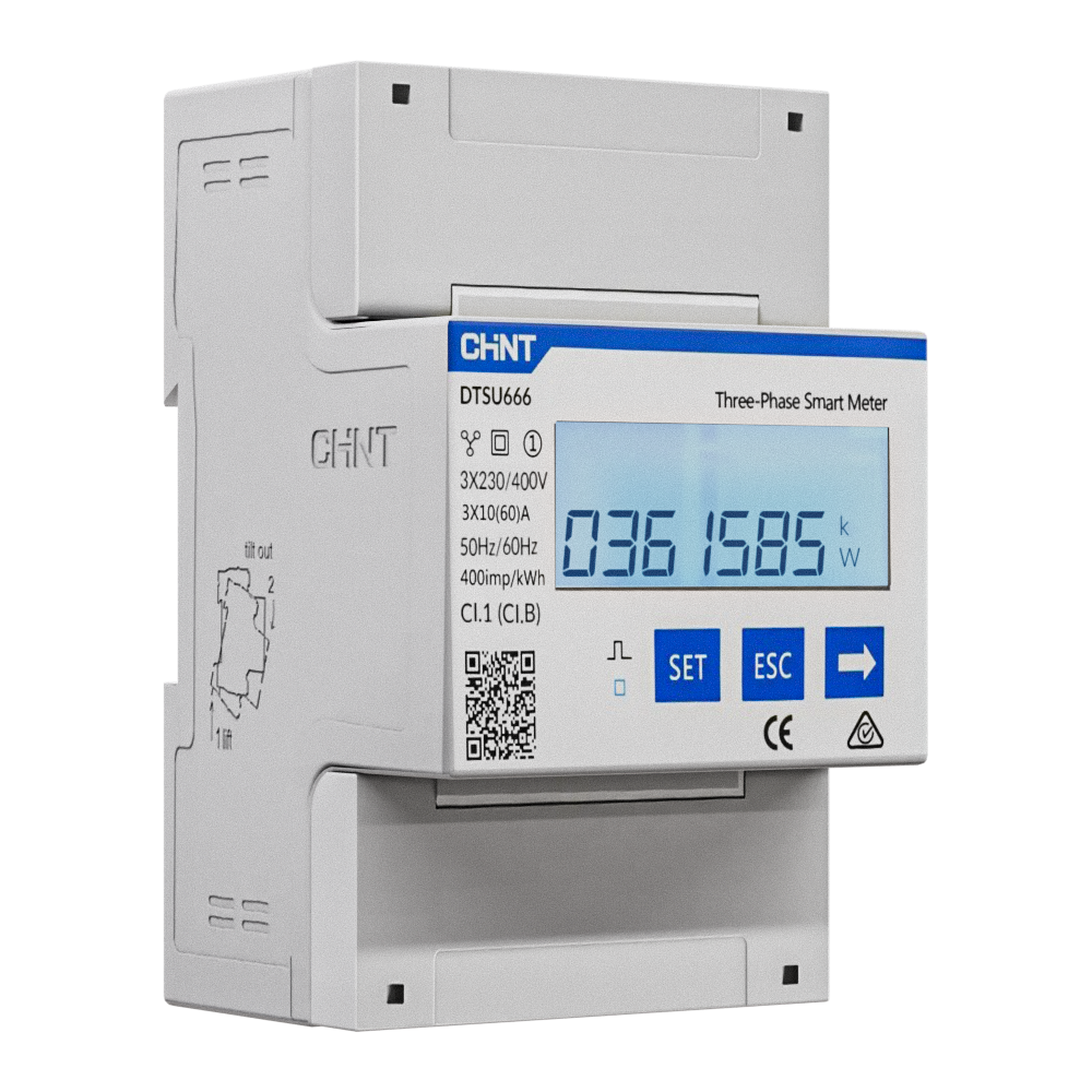 Controler solar cu masurare bidirectionala, nJoy Smart Meter trifazic ,Ecran LCD, Instalare pe sina tip DIN