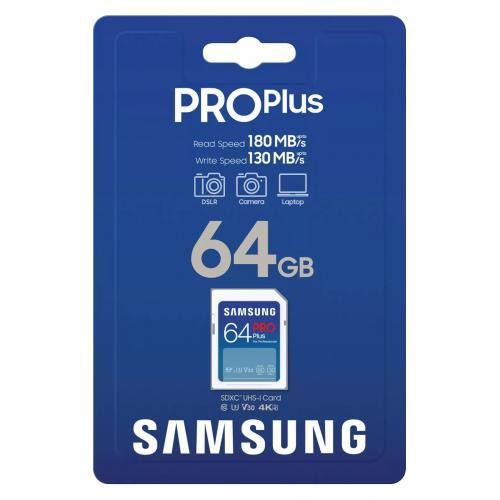 Card de Memorie SDXC Samsung, PRO Plus, 64GB, MB-SD256S/EU, Clasa U1, V10, pana la 120MB/S - 1 | YEO