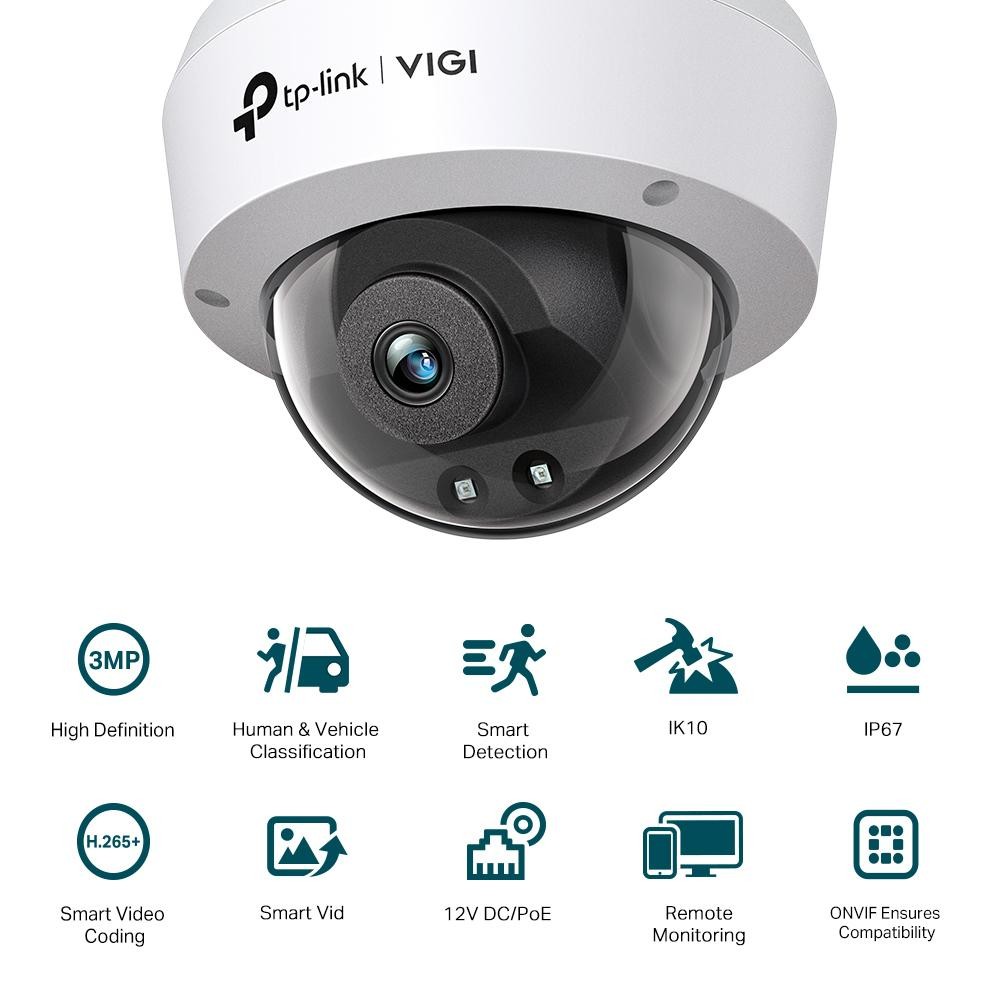 TP-Link Camera IR de supraveghere Dome pentru exterior VIGI C230I(4MM), Senzor imagine: CMOS 1/2.8