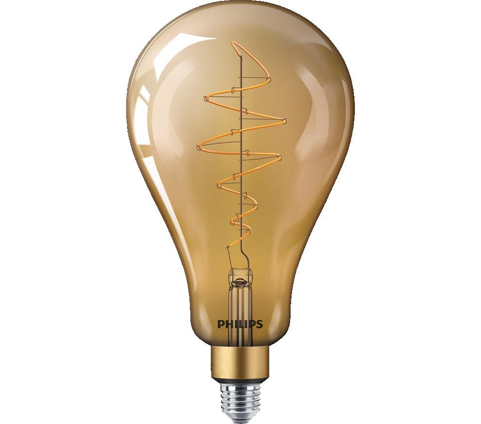 Bec LED vintage (decorativ) Philips Classic Gold Giant A160, EyeComfort, E27, 7W (40W), 470 lm, lumina calda (1800K), dimabil, c