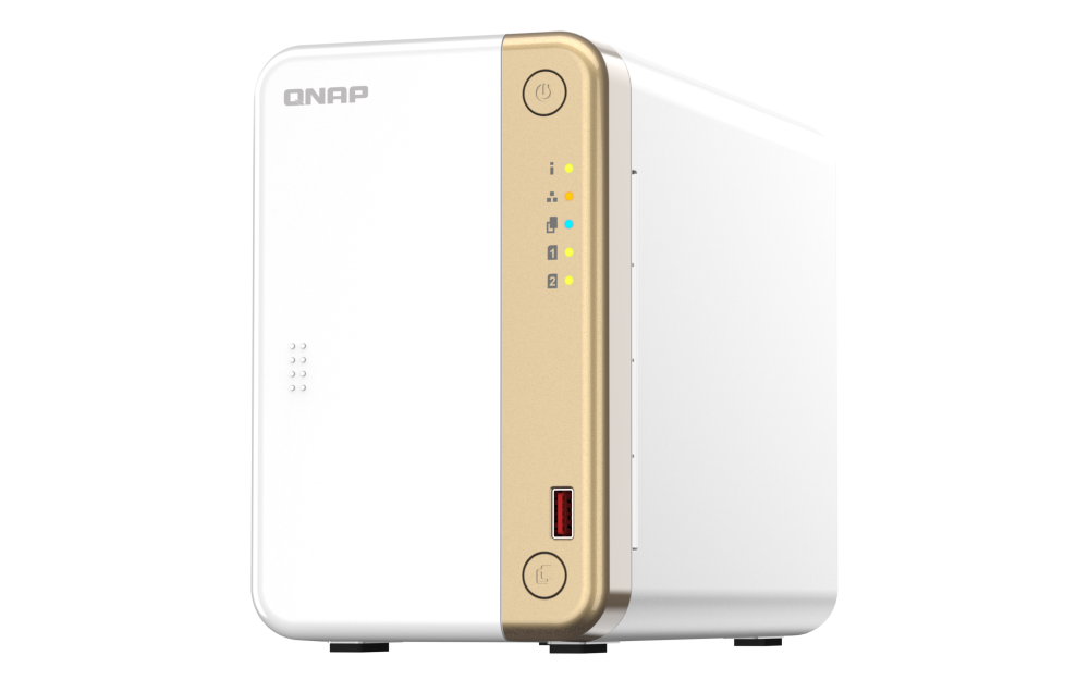 NAS QNAP 262 2-Bay, CPU Intel Celeron N4505 2-core/2-thread processor (burst max. 2.9 GHz), RAM 4 GB DDR4 (onboard not expandabl - 1 | YEO