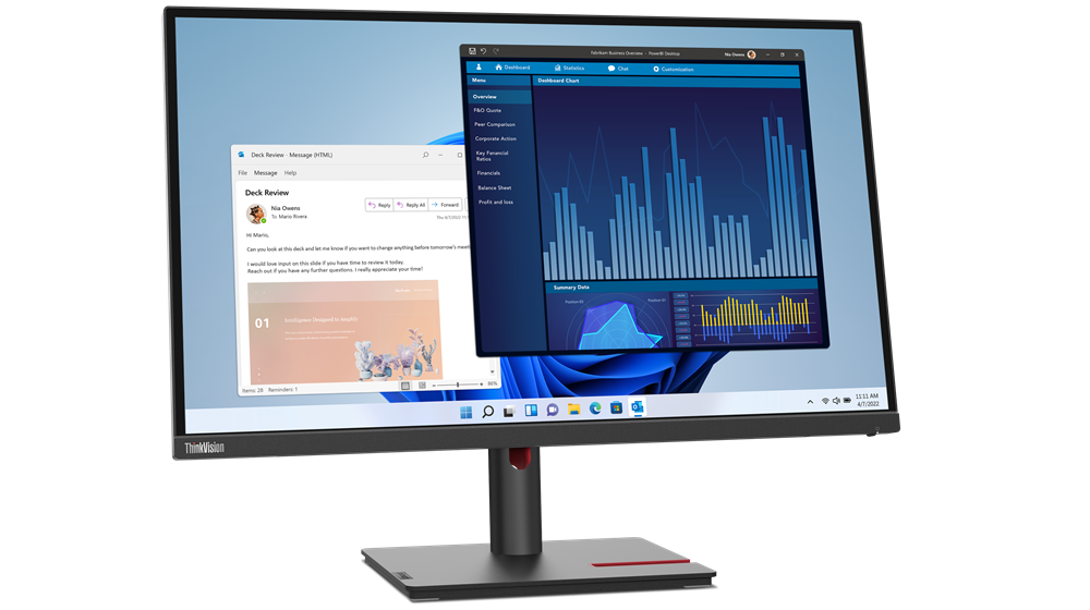 Monitor Lenovo ThinkVision T27h-30, QHD IPS, 16:9, Brightness: 350 nits, Contrast ratio: 1000:1, Response time: 4 ms / 6 ms , Co