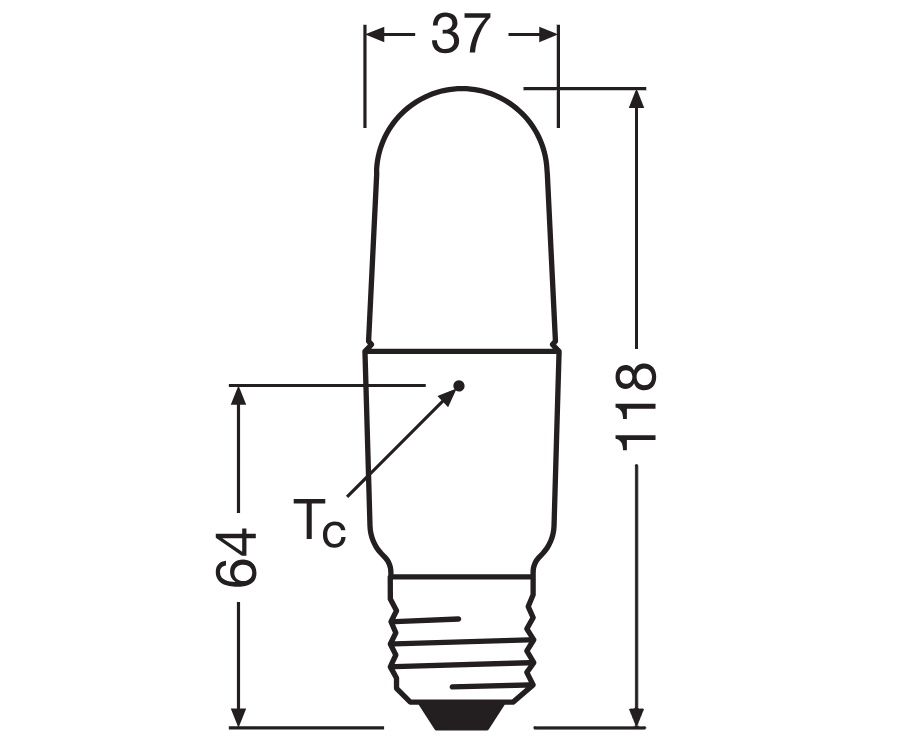 Bec LED Osram Parathom Stick, E27, 9.5W (75W), 1055 lm, lumina neutra(4000K), Ø3.6cm - 1 | YEO