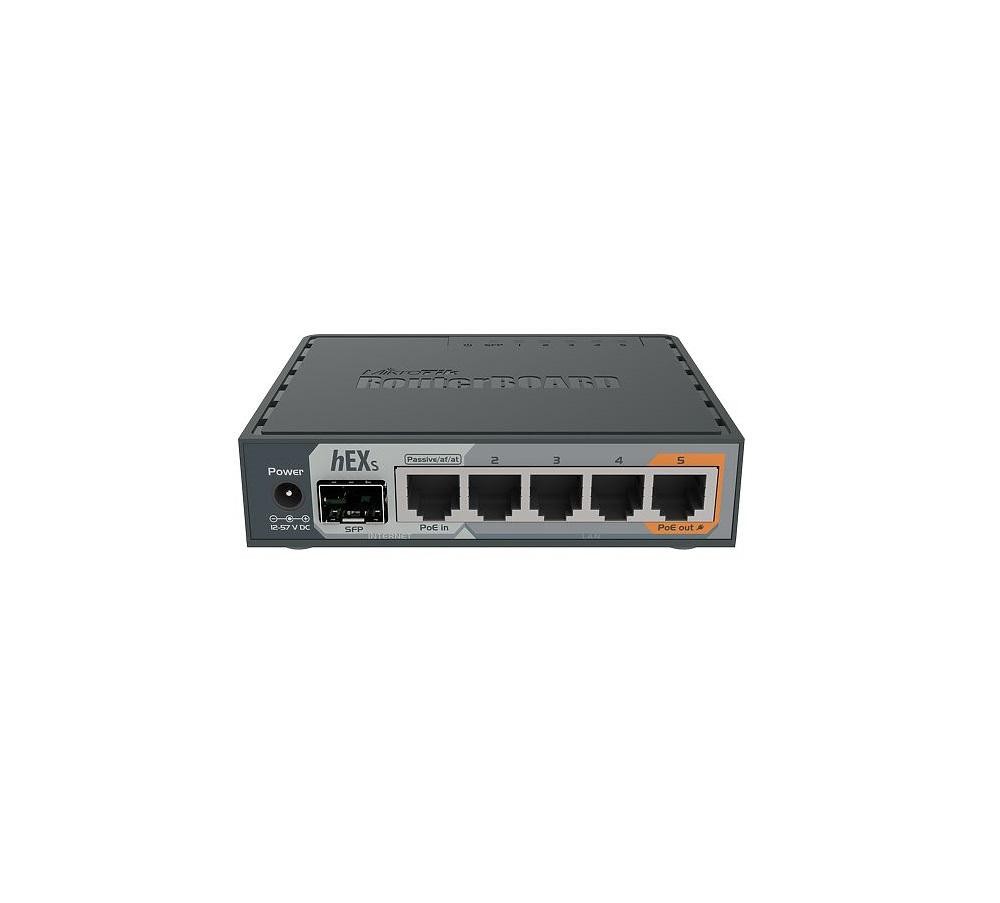 Mikrotik 5-Port Gigabt Ethernet Router, RB760iGS, 5* 10/100/1000Ethernetports, CPU nominal frequency: 880 MHz, 2* CPU core count - 1 | YEO