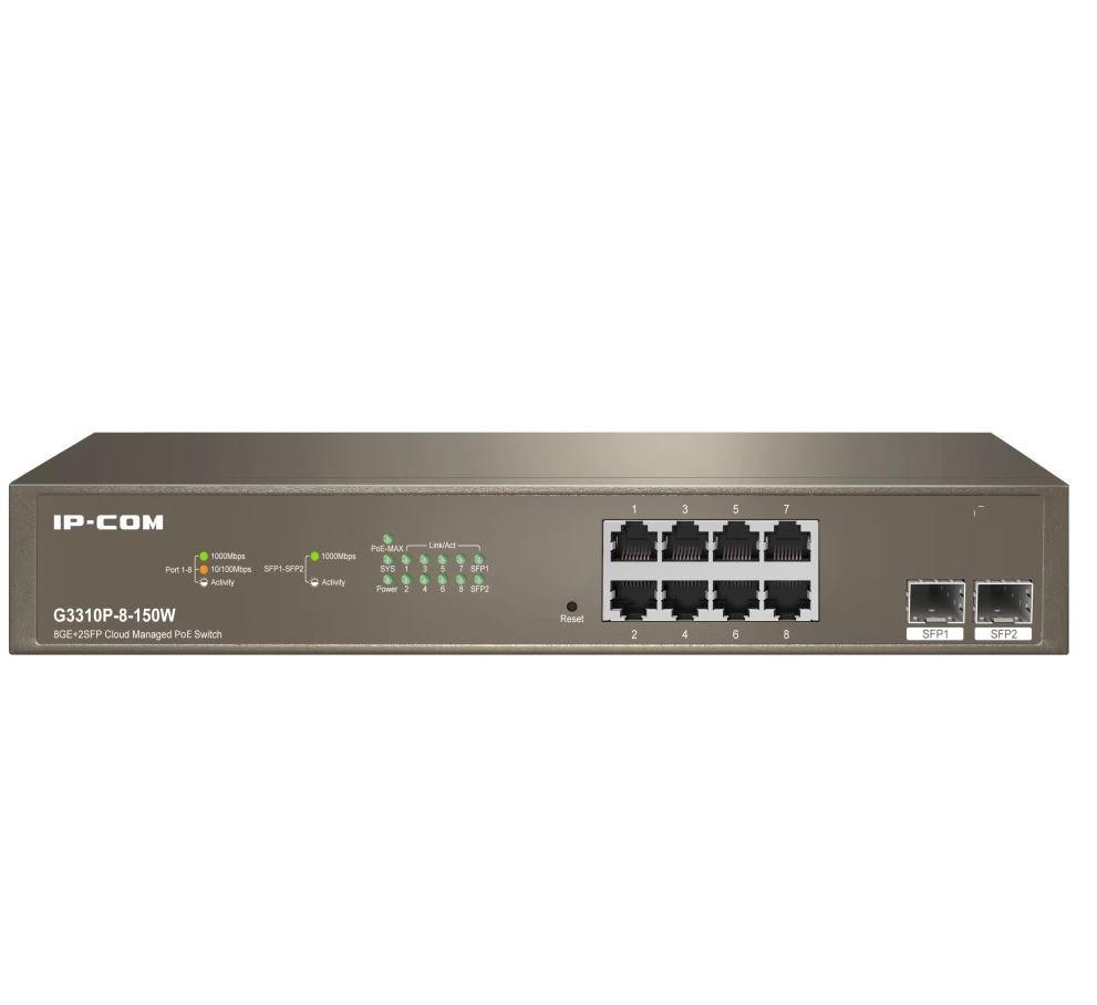 IP-COM 8-Port Gigabit Ethernet managed switch, G3310P-8-150W Network standard: IEEE 802.3, IEEE 802.3u, IEEE 802.3ab, IEEE 802.3 - 1 | YEO