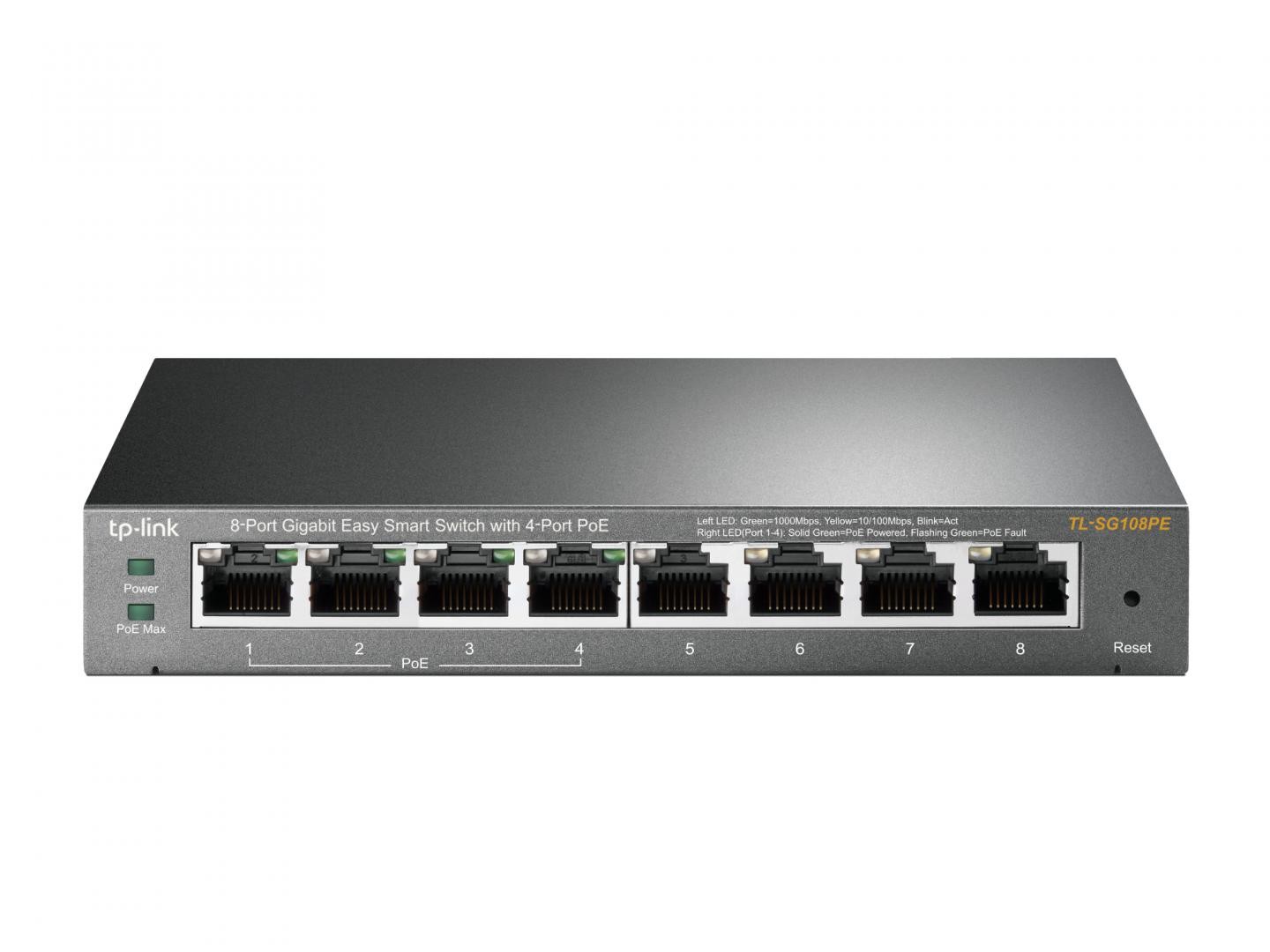 Switch TP-LINK TL-SG108PE, 8 port, 10/100/1000 Mbps - 1 | YEO