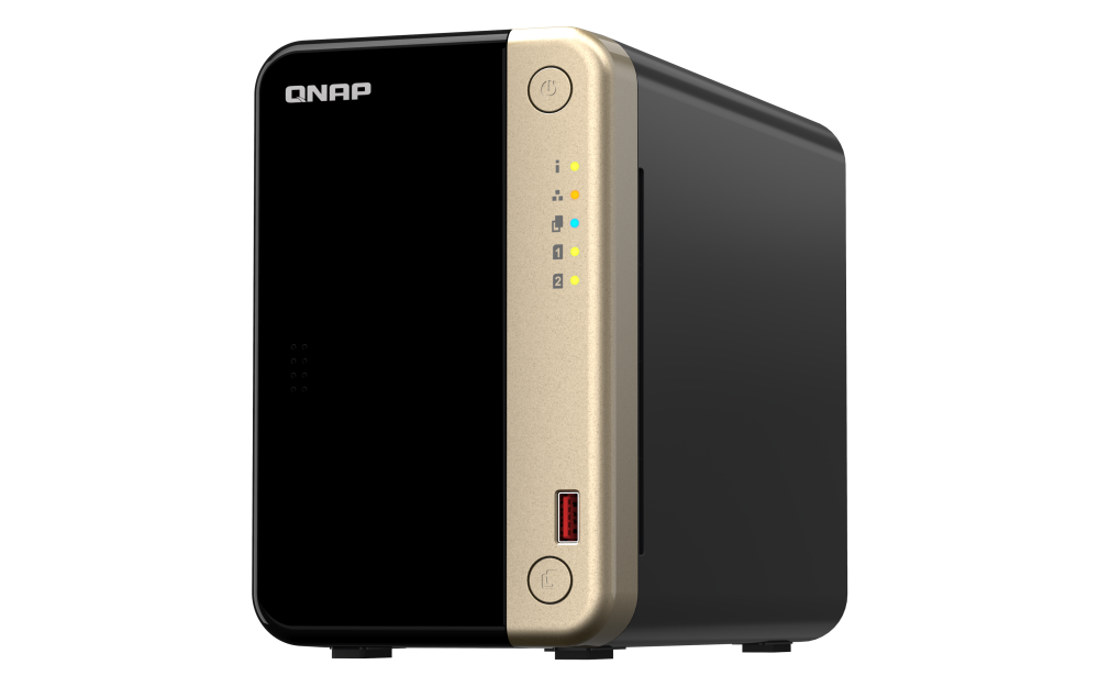 NAS QNAP 264 2-Bay, CPU Intel Celeron N5105/N5095 4-core/4-thread Processor, RAM 8 GB DDR4 (onboard, not expandable), HDD 2 x 2. - 2 | YEO