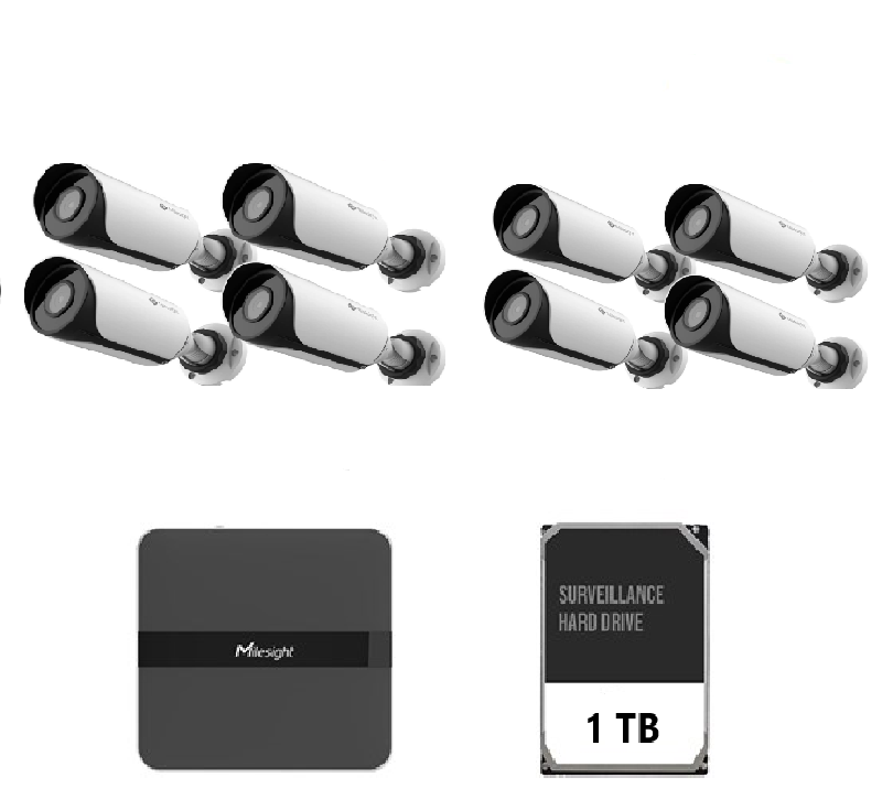 Kit supraveghere video Milesight 8 buc camera MS-C2964-UPD + 1 buc NVR MS-N1008-UPC - 2 | YEO