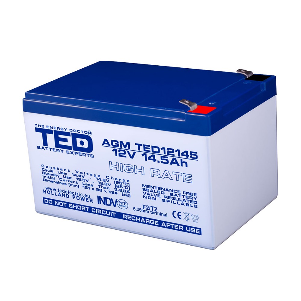 Acumulator AGM TED12145HRF2 12V 14.5Ah HIGH RATE