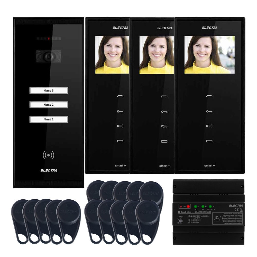 Videointerfon Electra Smart+ 3.5” pentru 3 familii montaj aparent 1cctv.ro imagine 2022 3foto.ro