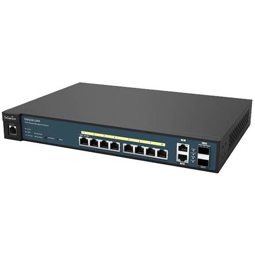 Engenius Wireless management 50ap 8-port gbe poe.at switch 130w 2gbe 2sfp l2 13i (network switch, power cord, 19 rack mount kit, rubber