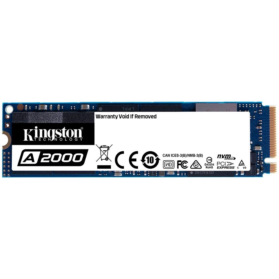 KINGSTON A2000 1000G SSD, M.2 2280, NVMe, Read/Write: 2200 / 2000 MB/s, Random Read/Write IOPS 250K/220K 1000G