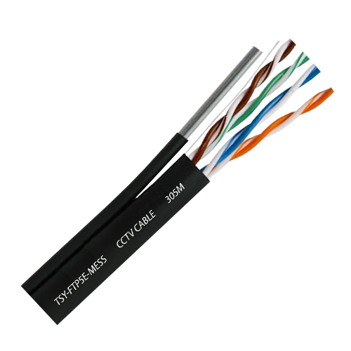 Cablu ftp autoportant, cat 5e, cupru 100%, 305m, negru tsy-ftp5e-mess