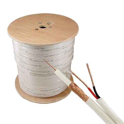 Cablu coaxial rg59 + alimentare 2x0.75, 305m, alb tsy-rg59+2x0.75-w