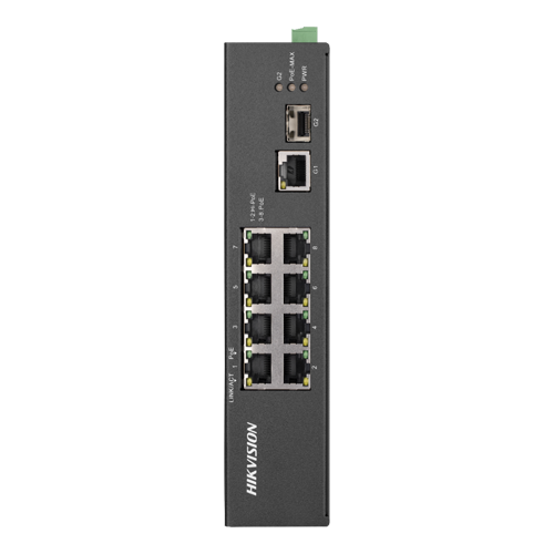 Switch 8 porturi poe, 2 porturi uplink sfp/rj45 - hikvision ds-3t0310hp-e-hs
