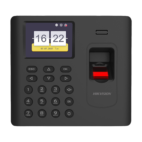 Terminal standalone ip de control acces si pontaj cu cititor amprenta, card mifare, wi-fi - hikvision ds-k1a802amf-b
