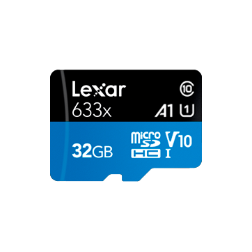 LEXAR 32GB High-Performance 633x microSDHC UHS-I, up to 100MB/s read 20MB/s write C10 A1 V10 U1, Global EAN: 843367119660 100Mb/s