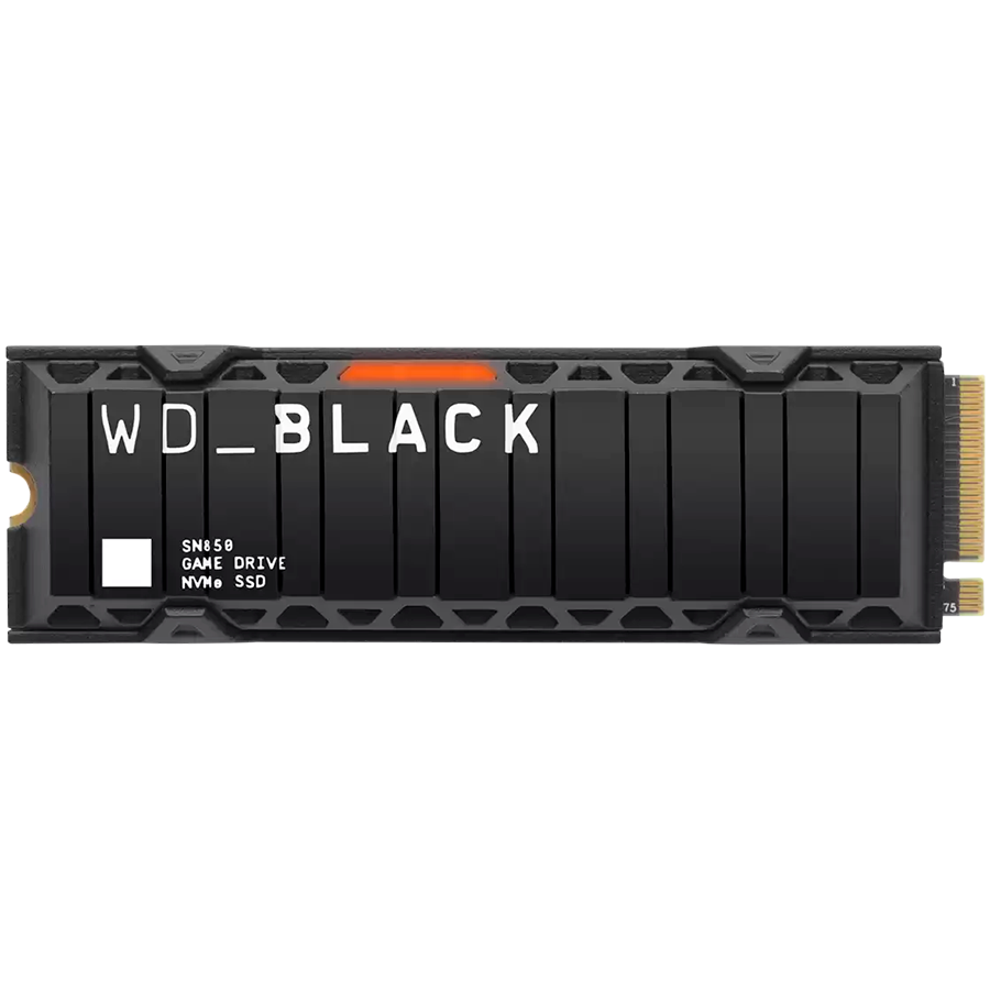 Western Digital Ssd wd black sn850 heatsink 1tb m.2 2280 pcie gen4 x4 nvme, read/write: 7000/5300 mbps, iops 1000k/720k, tbw: 600