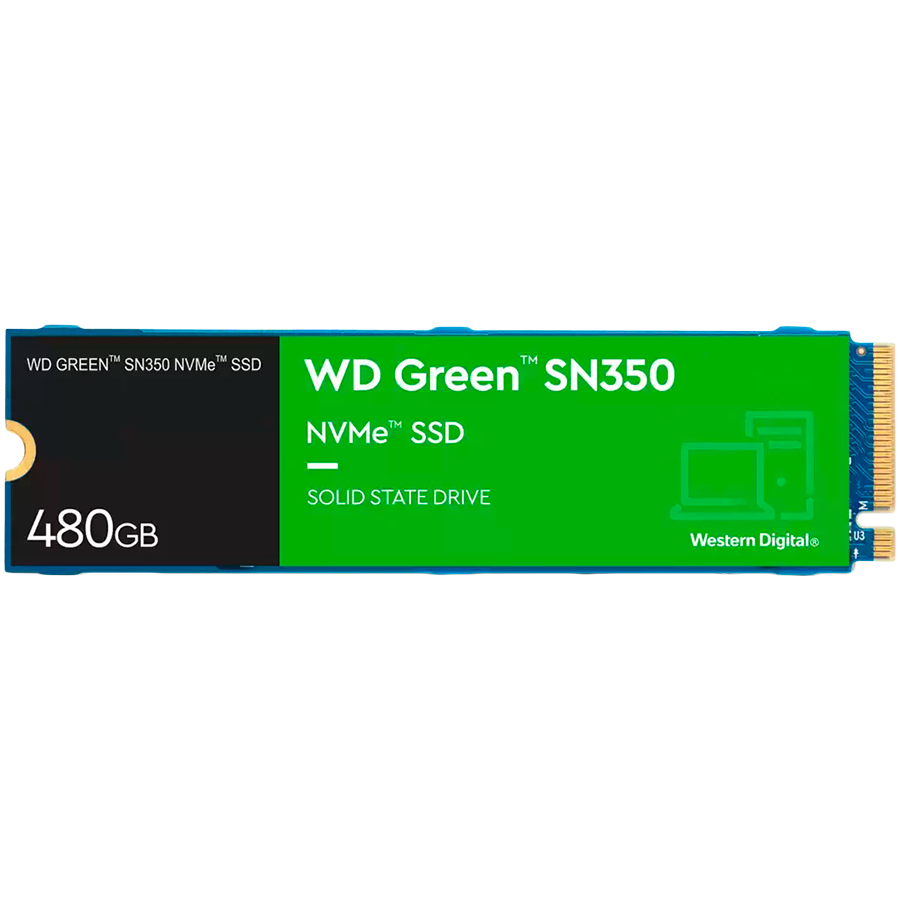 SSD WD Green SN350 480GB M.2 2280 PCIe Gen3 x3 NVMe TLC, Read/Write: 2400/1650 MBps, IOPS 250K/170K, TBW: 60 1cctv.ro