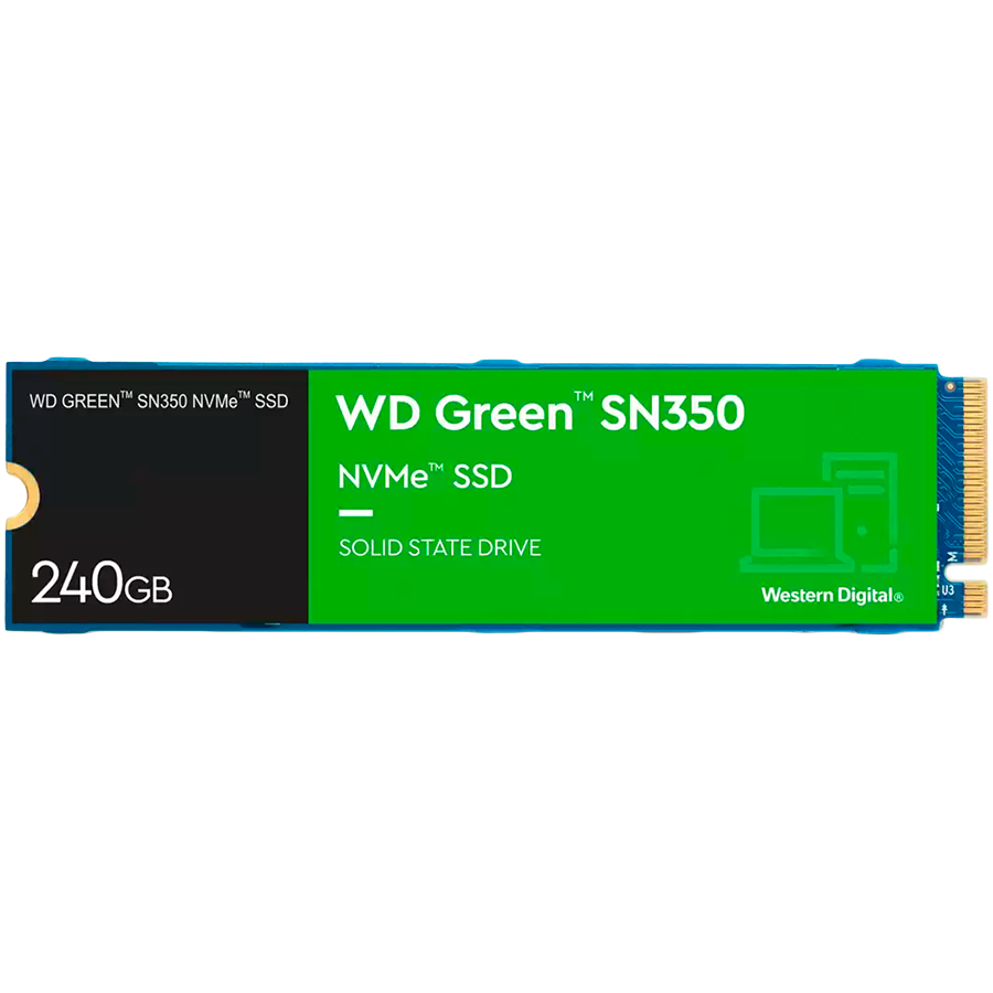 SSD WD Green SN350 240GB M.2 2280 PCIe Gen3 x3 NVMe TLC, Read/Write: 2400/900 MBps, IOPS 160K/150K, TBW: 40 160K/150K