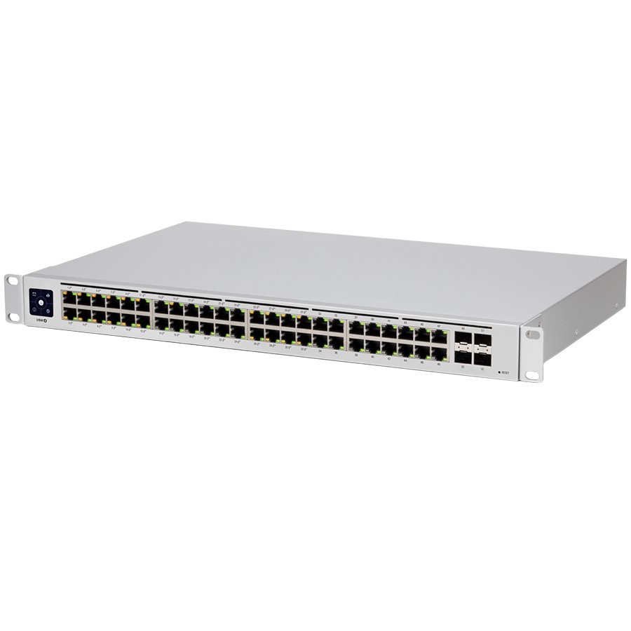 USW-48-PoE is 48-Port managed PoE switch with (48) Gigabit Ethernet ports including (32) 802.3at PoE+ ports, and (4) SFP ports. (4)