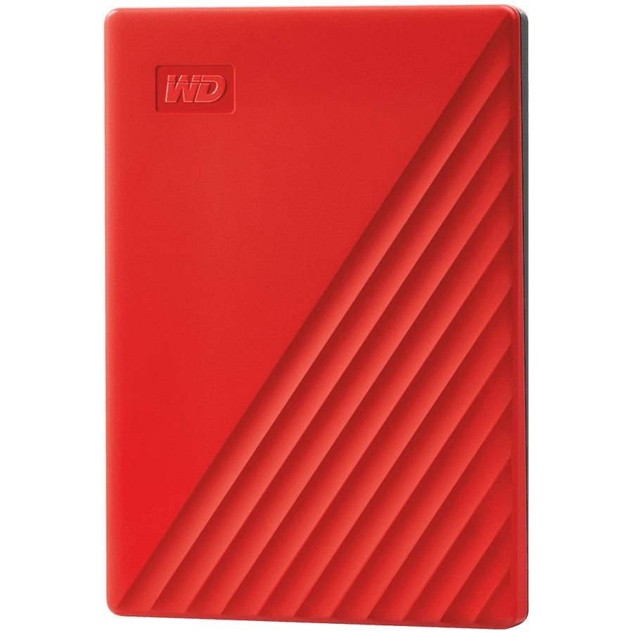 HDD Extern WD My Passport 2TB, 256-bit AES hardware encryption, Backup Software, Slim, USB 3.2 Gen 1 Type-A up to 5 Gb/s, Red