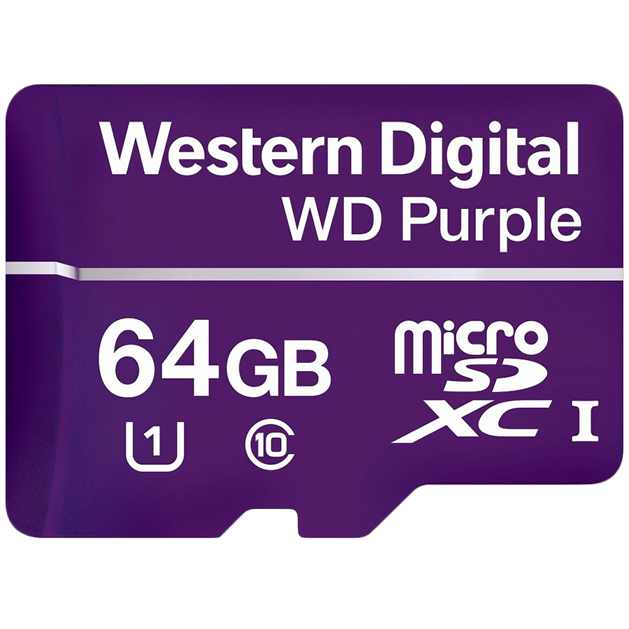 MicroSDXC Card WD Purple SC QD101 Ultra Endurance 64GB, SDA 6.0, Speed Class 10, TBW 32