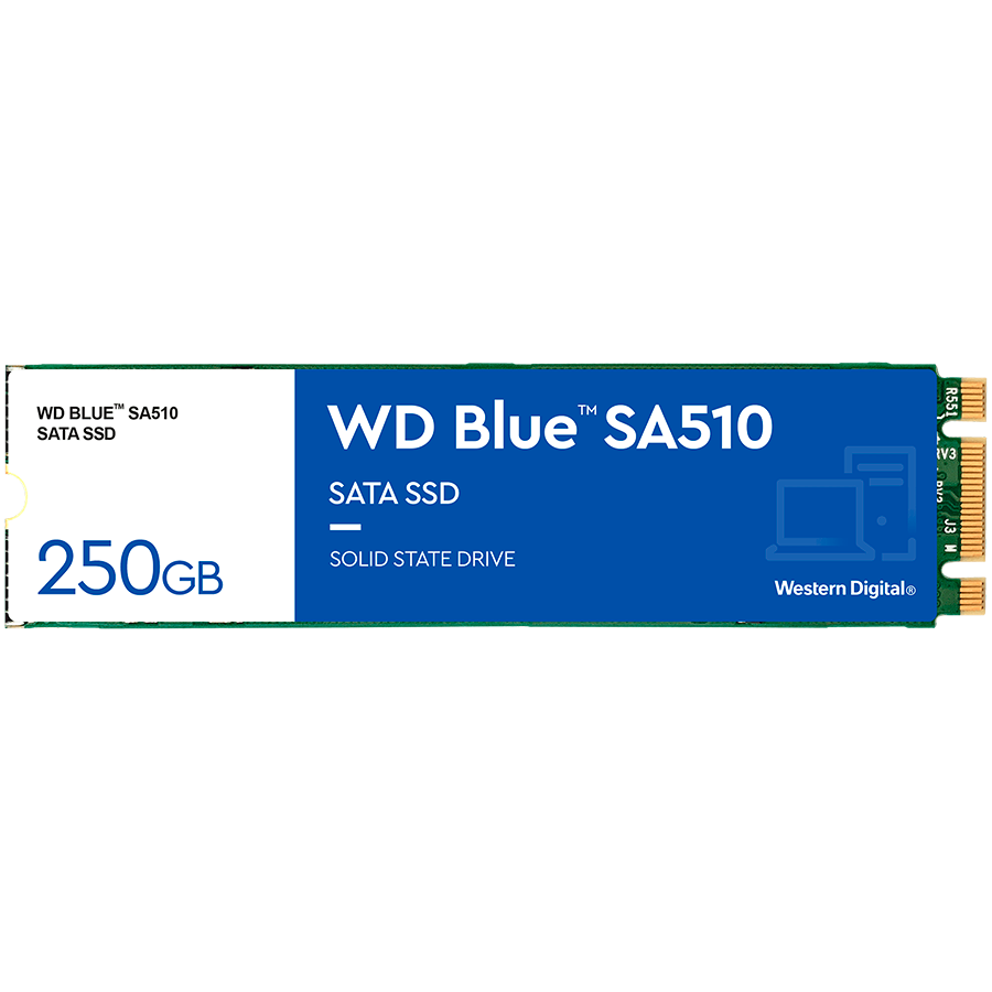 SSD WD Blue SA510 250GB SATA 6Gbps, M.2 2280, Read/Write: 555/440 MBps, IOPS 80K/78K, TBW: 100