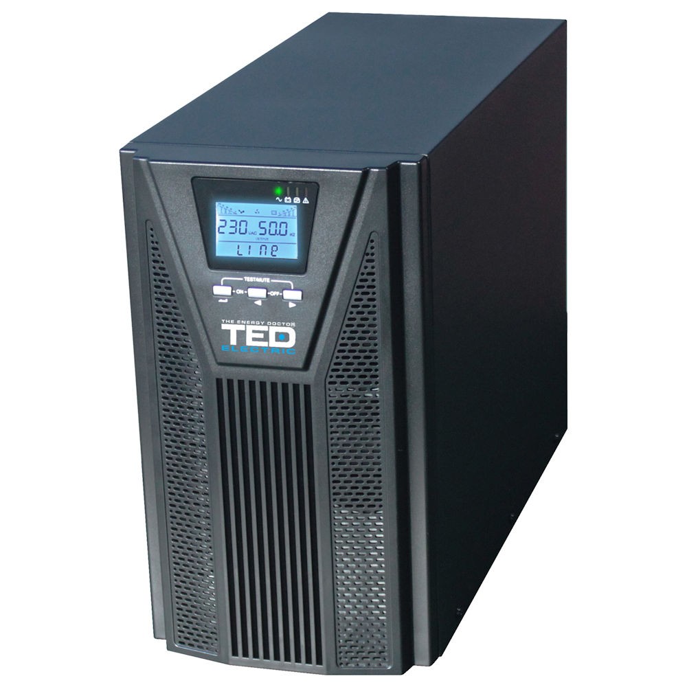 UPS 1000VA Online dubla conversie management 2 schuko TED Electric TED003973 1000VA