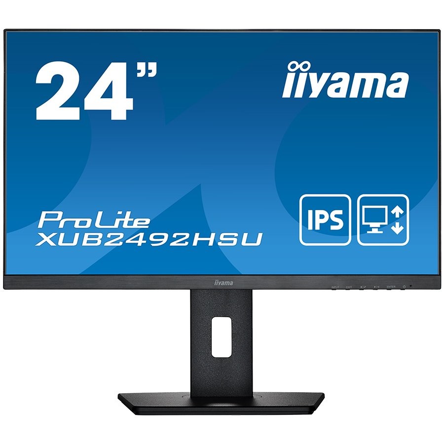 IIYAMA Monitor LED XUB2492HSU-B5 23.8″ IPS 1920 x 1080 75Hz 250 cd/m² 1000:1 4ms VGA, HDMI, DP, USB 2.0 Hub, height, swivel, til 1000:1