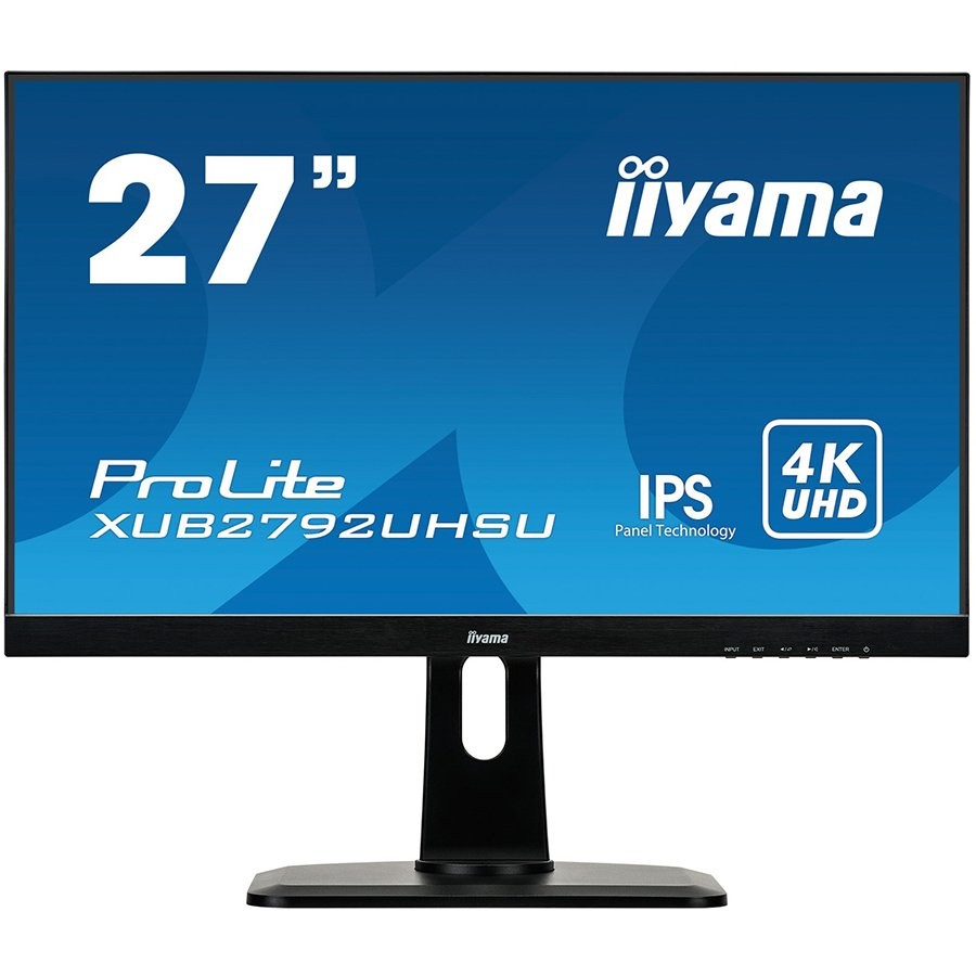 Iiyama monitor prolite, 27 ete, ultra slim line, 3840x2160 uhd, ips, 4ms, 13cm height adj. stand, 300cd/m², dvi, hdmi, displayp