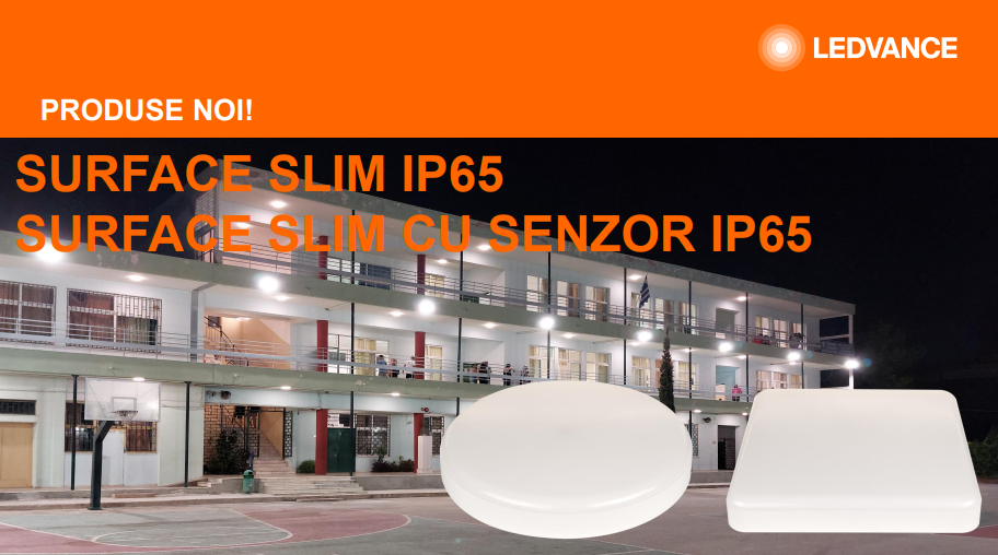 Plafoniera LED pentru exterior Ledvance SURFACE SLIM ROUND 350, 35W, 3680 lm, lumina neutra (4000K), IP65/IK10, ?350x55mm, Alb