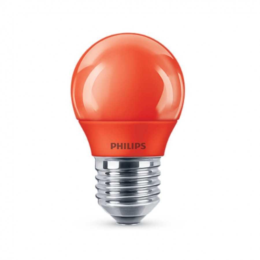 Bec LED Philips COLORED RED P45, E27, 3.1W (25W), lumina rosie