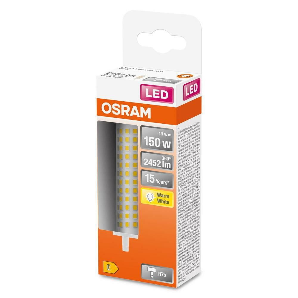 Poze Bec LED Osram LINE, R7s, 18.2W (10W), 2452 lm, lumina calda (2700K), 118mm, Ø29mm