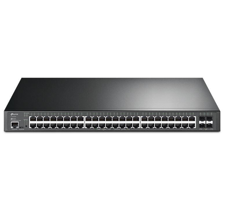 TP-LINK TL-SG3452XP Switch JetStream cu management | 4× Porturi 10GE SFP+ și 48× Porturi Gigabit, POE, Interfață: 48× Poturi RJ4